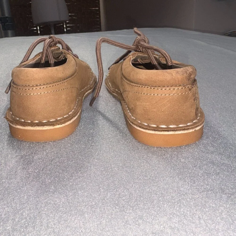 L'Amour Tyler Nubuck Leather Lace-Up Oxford Brown Preppy Dressy Toddler sz 9